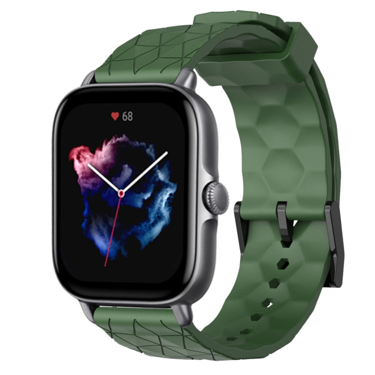 20mm Football Pattern Solid Color Silicone Watch Band, For Amazfit GTS 4, For Amazfit GTS 3