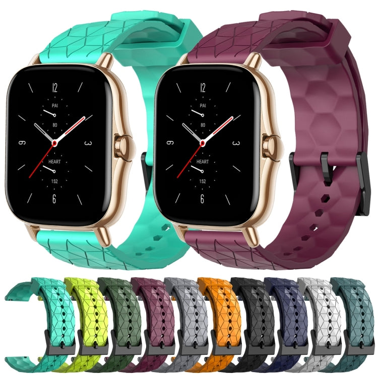 20mm Football Pattern Solid Color Silicone Watch Band, For Amazfit GTS 2E, For Amazfit GTS 2 Mini