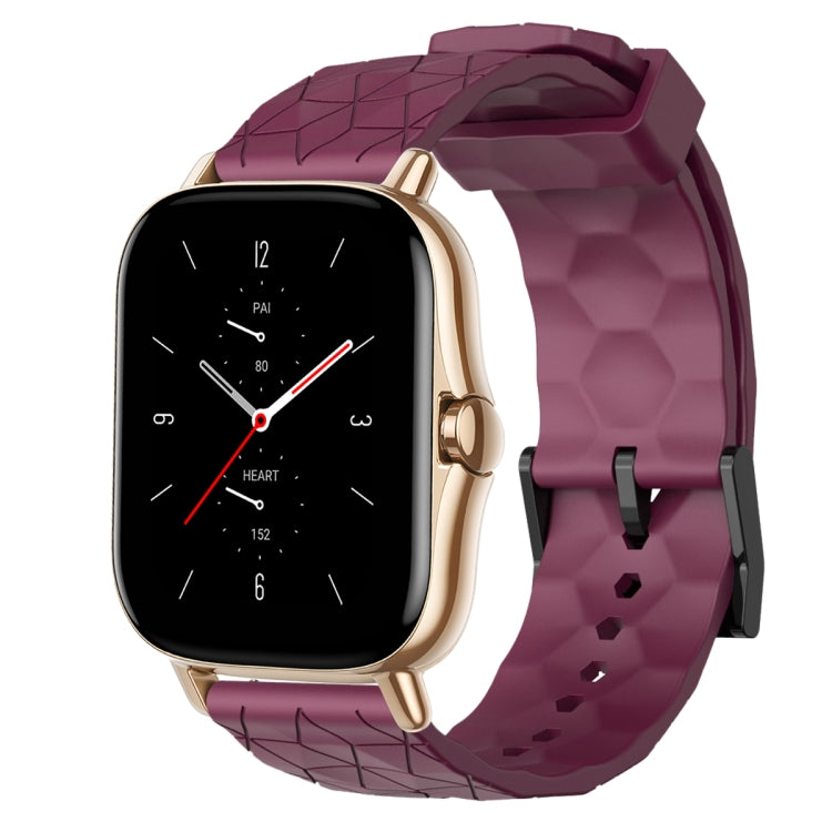 20mm Football Pattern Solid Color Silicone Watch Band, For Amazfit GTS 2, For Amazfit GTS