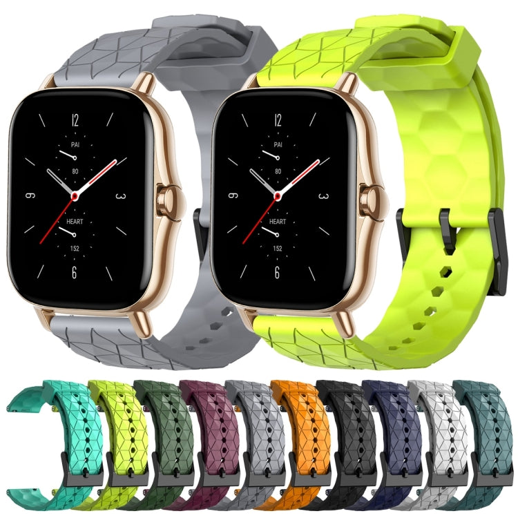 20mm Football Pattern Solid Color Silicone Watch Band, For Amazfit GTS 2, For Amazfit GTS