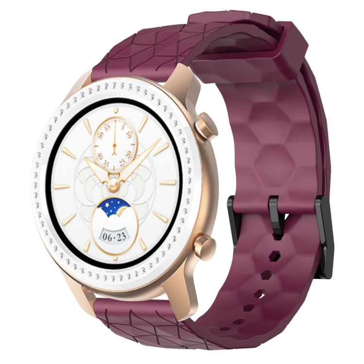 20mm Football Pattern Solid Color Silicone Watch Band, For Amazfit GTR 42mm, For Amazfit Pop Pro