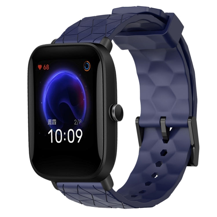 20mm Football Pattern Solid Color Silicone Watch Band, For Amazfit Pop
