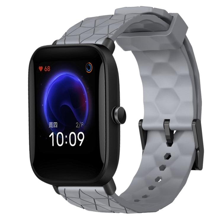 20mm Football Pattern Solid Color Silicone Watch Band, For Amazfit Pop