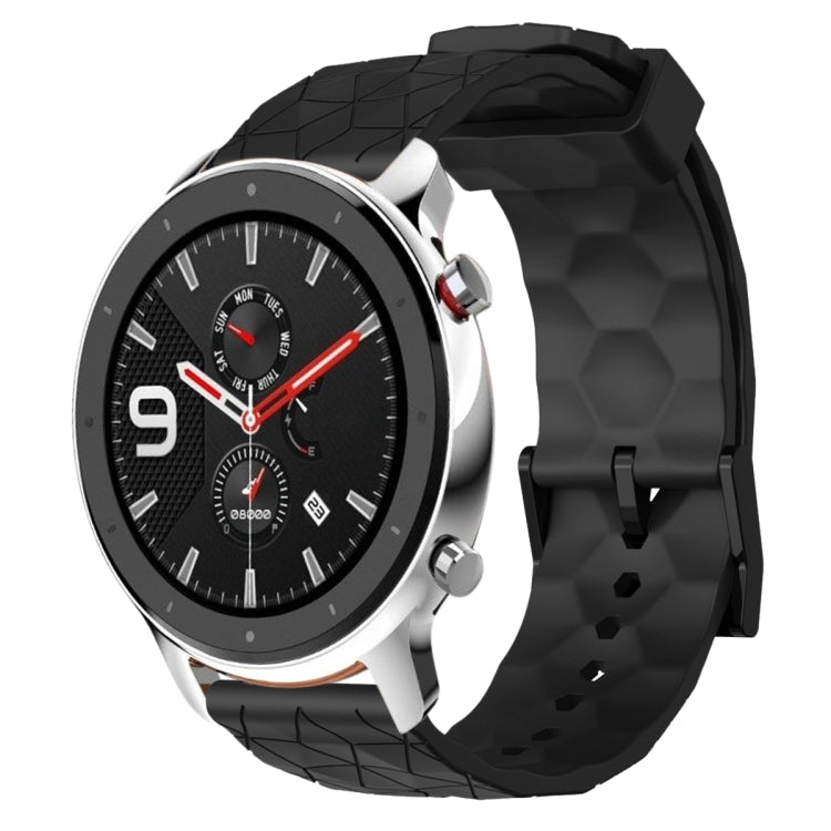 22mm Football Pattern Solid Color Silicone Watch Band, For Amazfit GTR 4, For Amazfit GTR 3