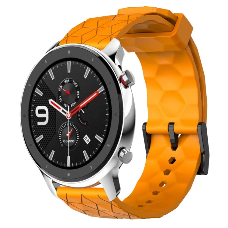 22mm Football Pattern Solid Color Silicone Watch Band, For Amazfit GTR 4, For Amazfit GTR 3