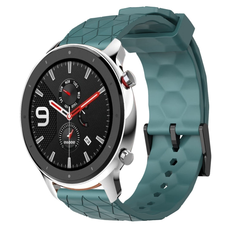 22mm Football Pattern Solid Color Silicone Watch Band, For Amazfit GTR 4, For Amazfit GTR 3