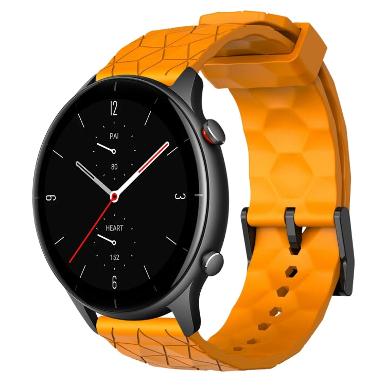 22mm Football Pattern Solid Color Silicone Watch Band, For Amazfit GTR 3 Pro, For Amazfit GTR 2e