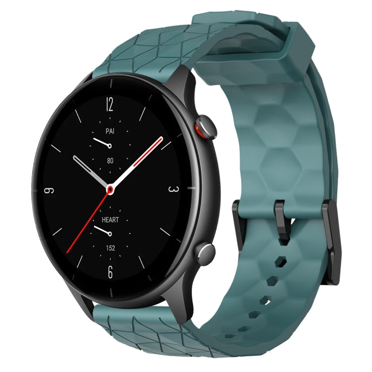 22mm Football Pattern Solid Color Silicone Watch Band, For Amazfit GTR 3 Pro, For Amazfit GTR 2e