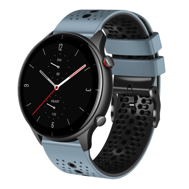 22mm Perforated Two-Color Silicone Watch Band, For Amazfit GTR 2e, For Amazfit GTR 2
