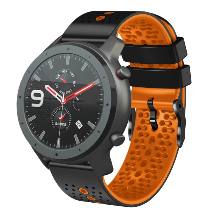 22mm Perforated Two-Color Silicone Watch Band, For Amazfit 3, For Amazfit GTR 47mm