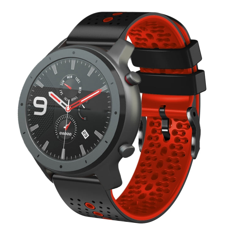 22mm Perforated Two-Color Silicone Watch Band, For Amazfit 3, For Amazfit GTR 47mm