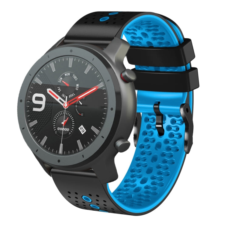 22mm Perforated Two-Color Silicone Watch Band, For Amazfit 3, For Amazfit GTR 47mm