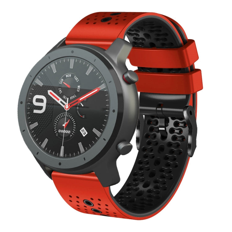 22mm Perforated Two-Color Silicone Watch Band, For Amazfit 3, For Amazfit GTR 47mm