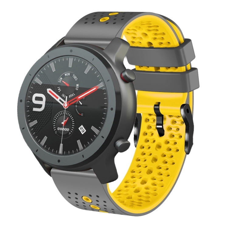22mm Perforated Two-Color Silicone Watch Band, For Amazfit 3, For Amazfit GTR 47mm