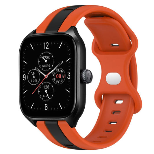 20mm Butterfly Buckle Two-Color Silicone Watch Band, For Amazfit GTS 4, For Amazfit GTS 3