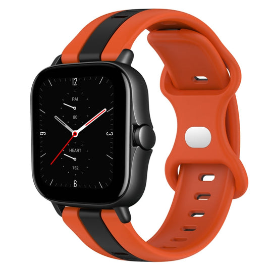 20mm Butterfly Buckle Two-Color Silicone Watch Band, For Amazfit GTS 2E, For Amazfit GTS 2 Mini