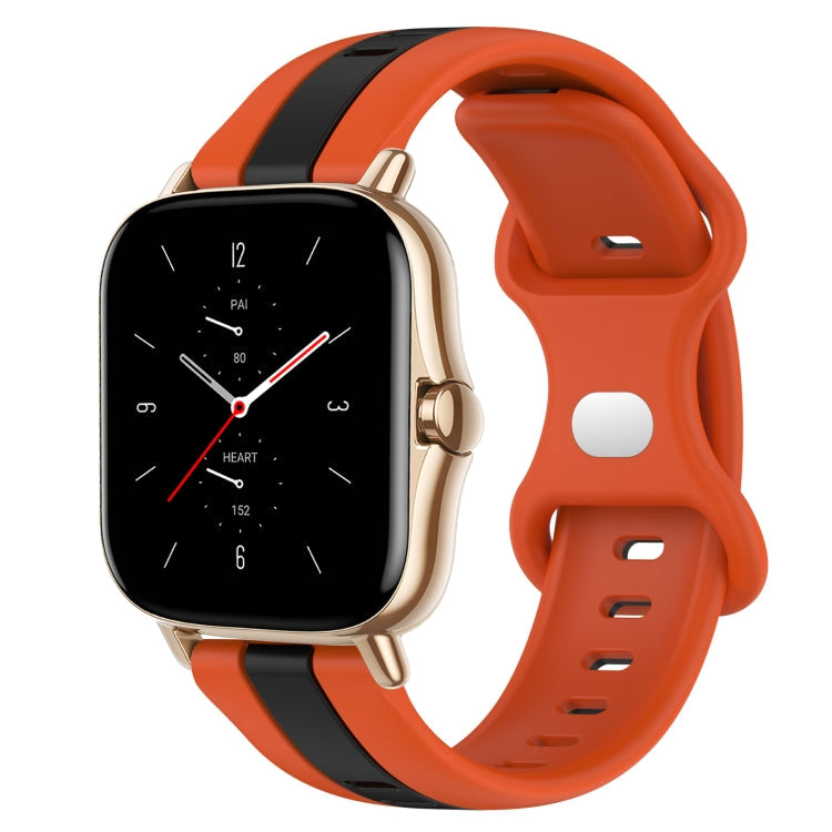 20mm Butterfly Buckle Two-Color Silicone Watch Band, For Amazfit GTS 2, For Amazfit GTS