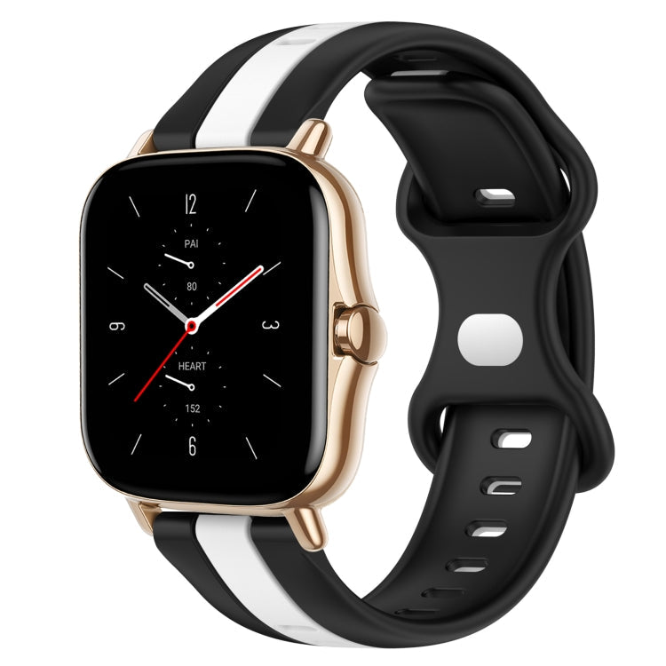 20mm Butterfly Buckle Two-Color Silicone Watch Band, For Amazfit GTS 2, For Amazfit GTS