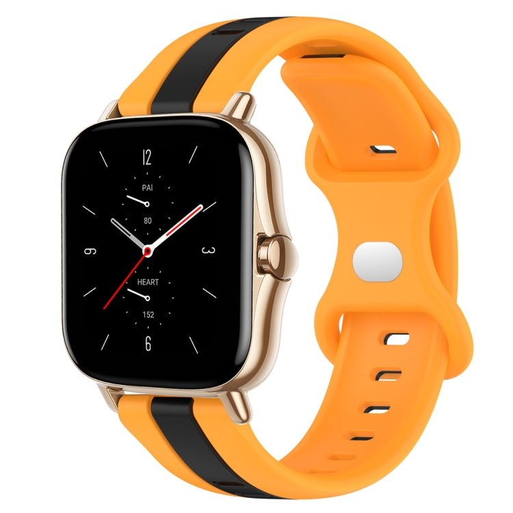 20mm Butterfly Buckle Two-Color Silicone Watch Band, For Amazfit GTS 2, For Amazfit GTS