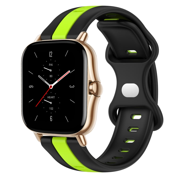 20mm Butterfly Buckle Two-Color Silicone Watch Band, For Amazfit GTS 2, For Amazfit GTS