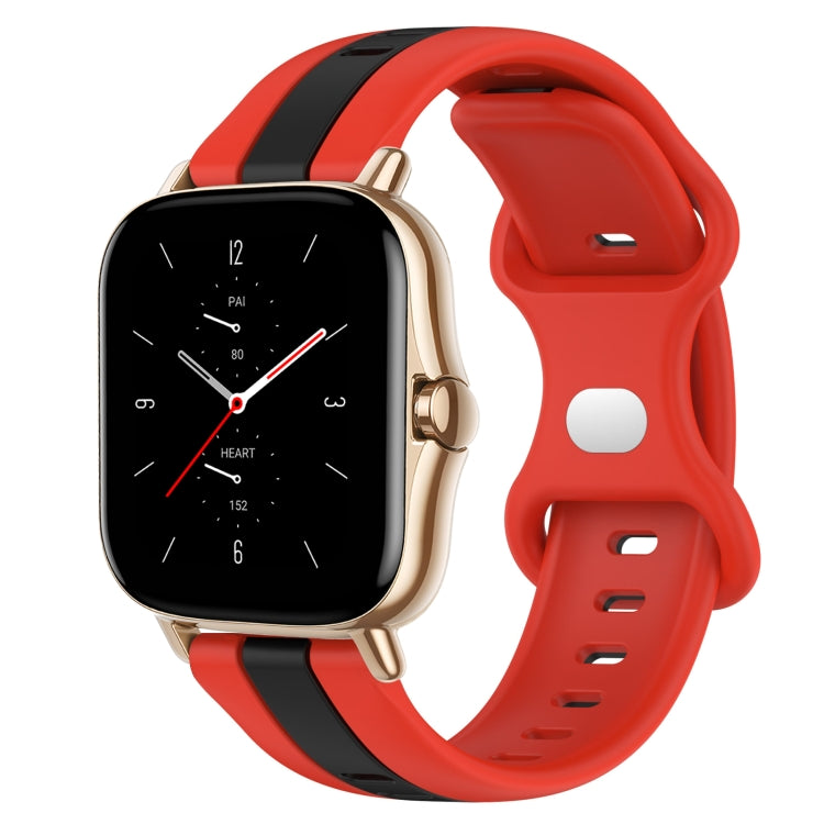 20mm Butterfly Buckle Two-Color Silicone Watch Band, For Amazfit GTS 2, For Amazfit GTS