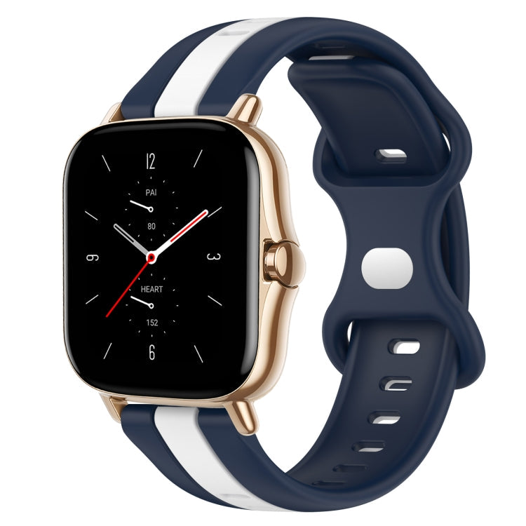 20mm Butterfly Buckle Two-Color Silicone Watch Band, For Amazfit GTS 2, For Amazfit GTS