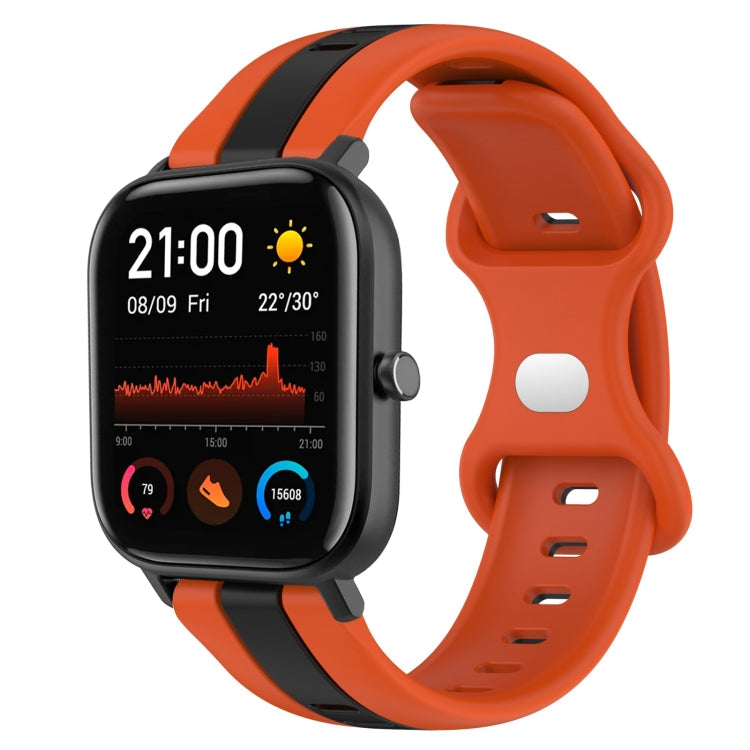 20mm Butterfly Buckle Two-Color Silicone Watch Band, For Amazfit GTS 2, For Amazfit GTS