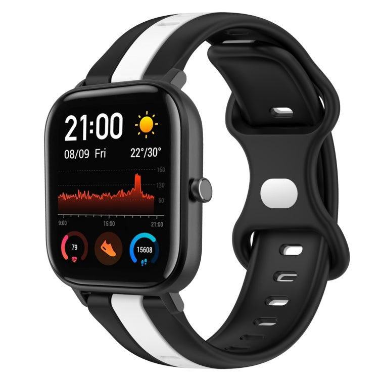 20mm Butterfly Buckle Two-Color Silicone Watch Band, For Amazfit GTS 2, For Amazfit GTS