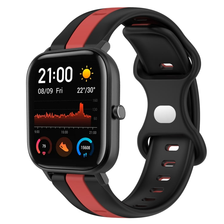 20mm Butterfly Buckle Two-Color Silicone Watch Band, For Amazfit GTS 2, For Amazfit GTS