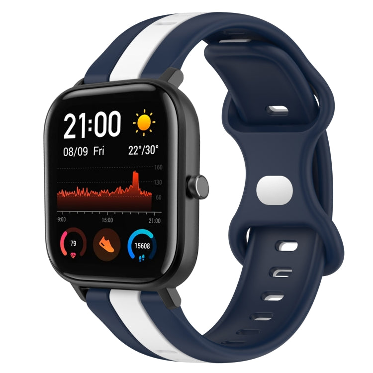 20mm Butterfly Buckle Two-Color Silicone Watch Band, For Amazfit GTS 2, For Amazfit GTS