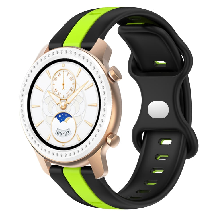 20mm Butterfly Buckle Two-Color Silicone Watch Band, For Amazfit GTR 42mm, For Amazfit Pop Pro