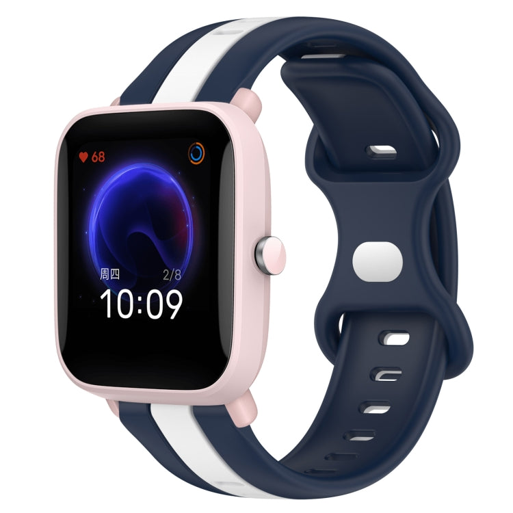 20mm Butterfly Buckle Two-Color Silicone Watch Band, For Amazfit GTR 42mm, For Amazfit Pop Pro