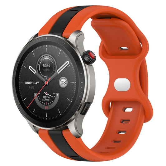 22mm Butterfly Buckle Two-Color Silicone Watch Band, For Amazfit GTR 4, For Amazfit GTR 3