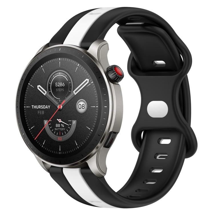 22mm Butterfly Buckle Two-Color Silicone Watch Band, For Amazfit GTR 4, For Amazfit GTR 3