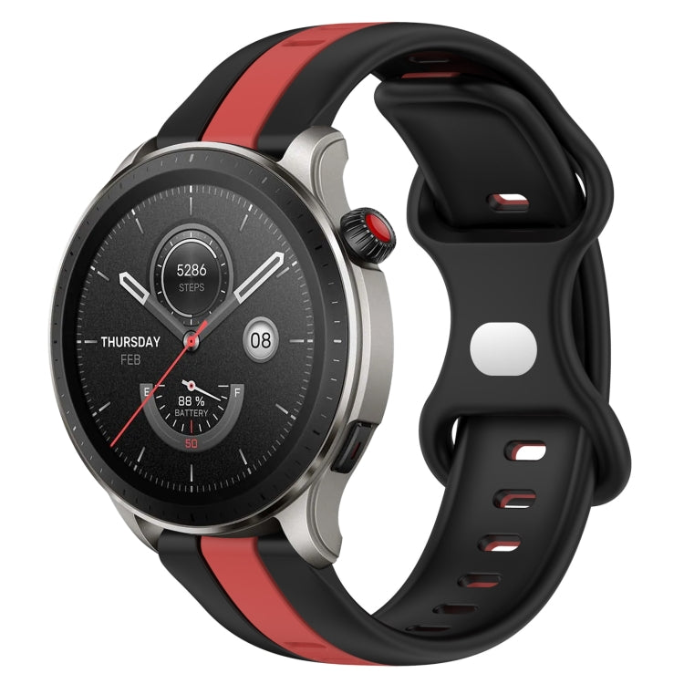 22mm Butterfly Buckle Two-Color Silicone Watch Band, For Amazfit GTR 4, For Amazfit GTR 3
