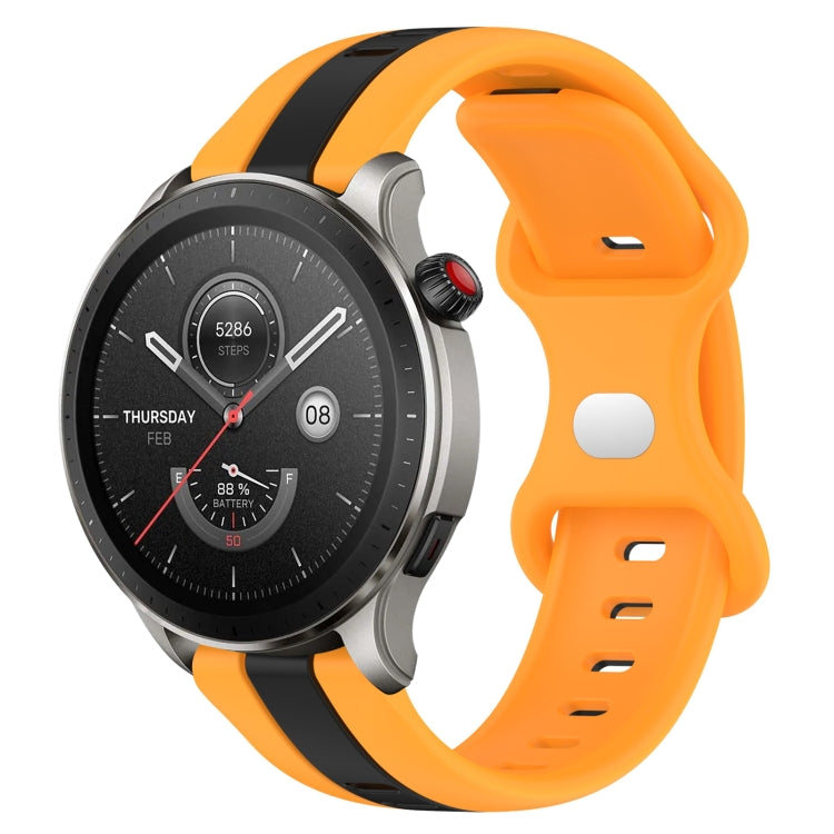 22mm Butterfly Buckle Two-Color Silicone Watch Band, For Amazfit GTR 4, For Amazfit GTR 3