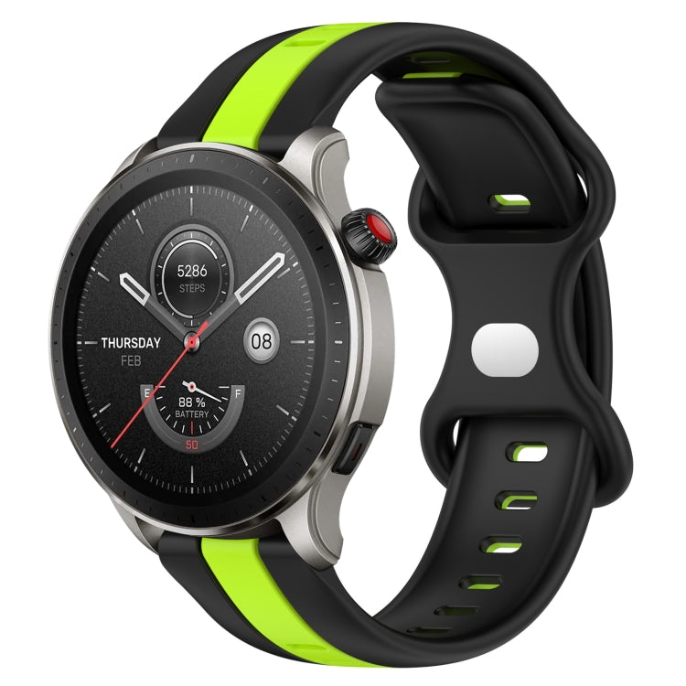 22mm Butterfly Buckle Two-Color Silicone Watch Band, For Amazfit GTR 4, For Amazfit GTR 3