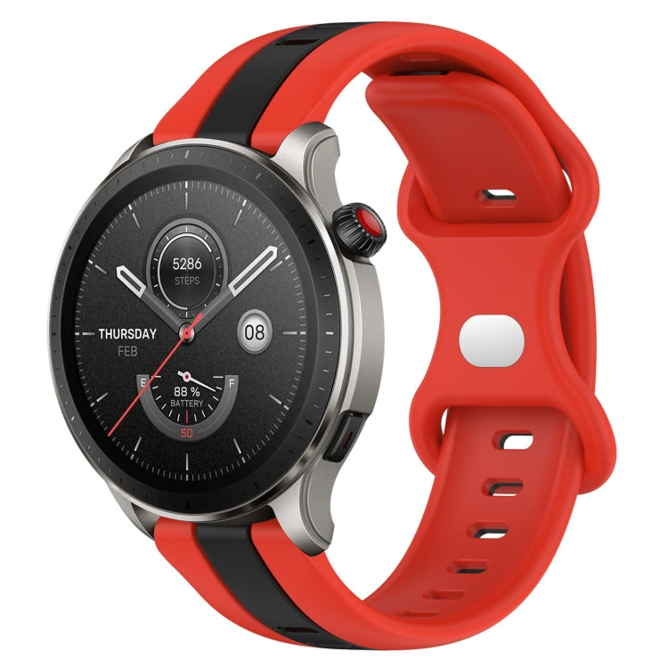 22mm Butterfly Buckle Two-Color Silicone Watch Band, For Amazfit GTR 4, For Amazfit GTR 3