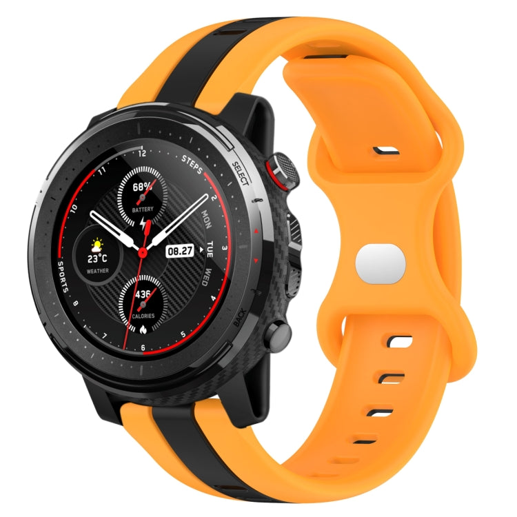22mm Butterfly Buckle Two-Color Silicone Watch Band, For Amazfit GTR 2, For Amazfit 3