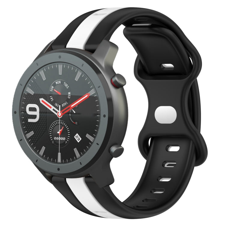 22mm Butterfly Buckle Two-Color Silicone Watch Band, For Amazfit GTR 47mm