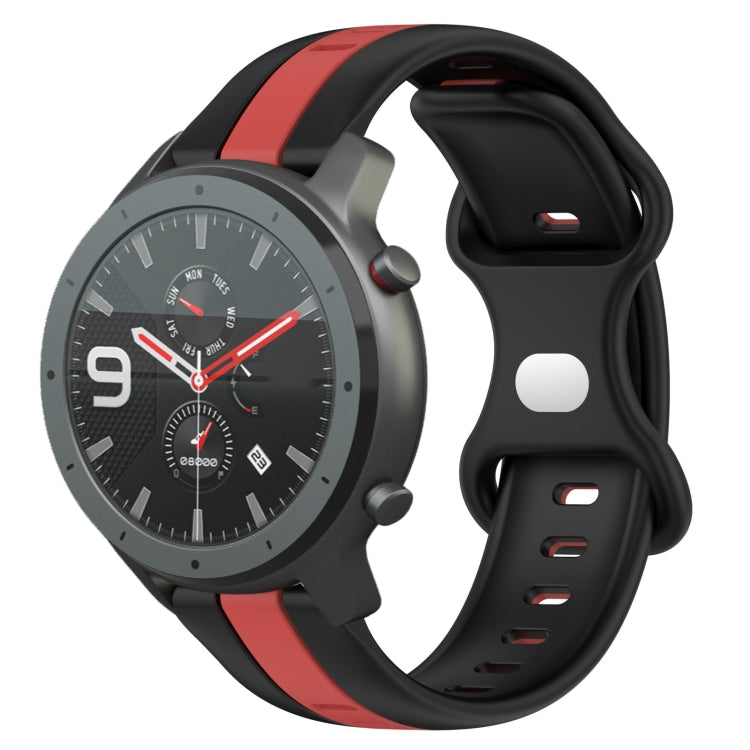 22mm Butterfly Buckle Two-Color Silicone Watch Band, For Amazfit GTR 47mm