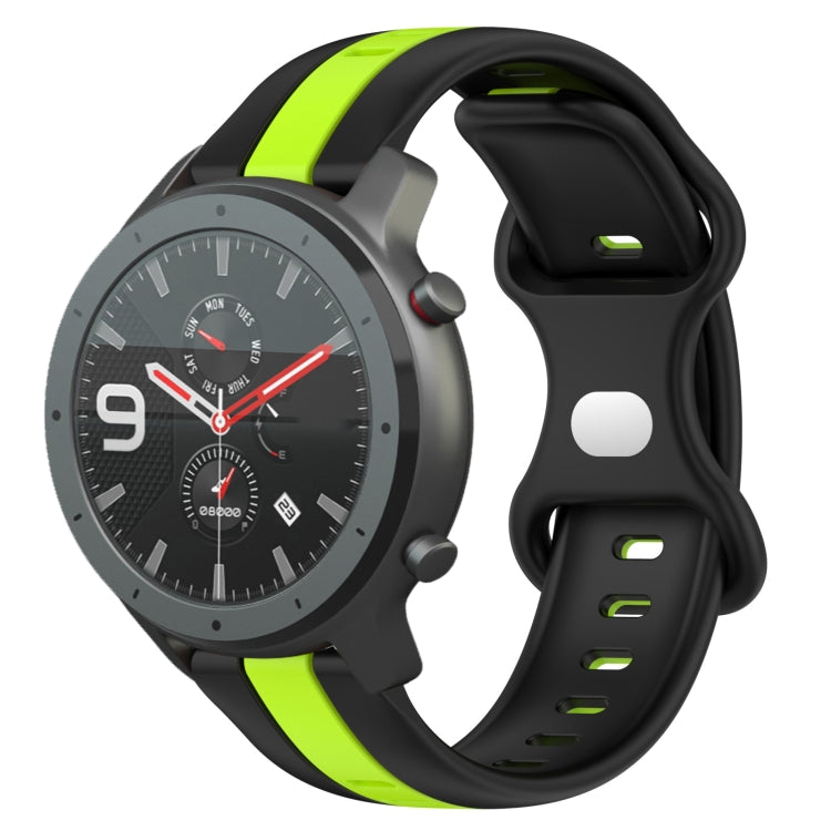 22mm Butterfly Buckle Two-Color Silicone Watch Band, For Amazfit GTR 47mm