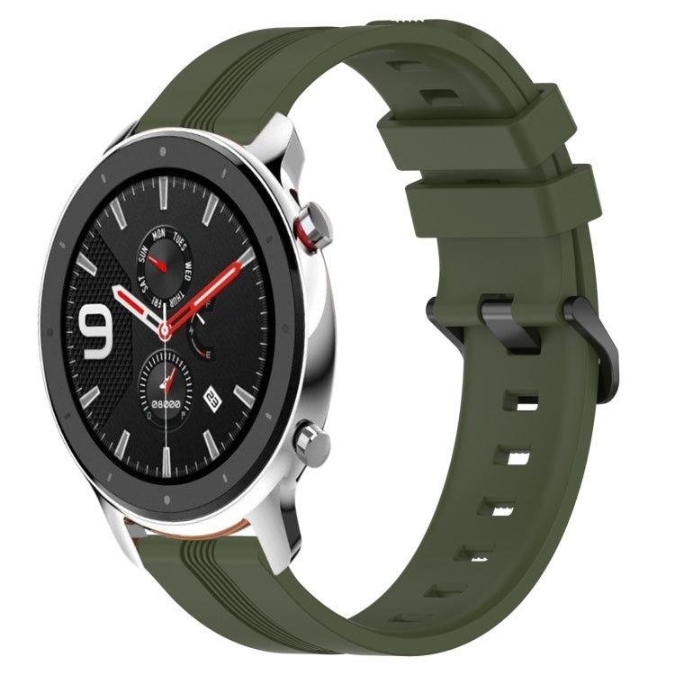 22mm Concave Striped Slicone Watch Band, For Amazfit GTR 4, For Amazfit GTR 3