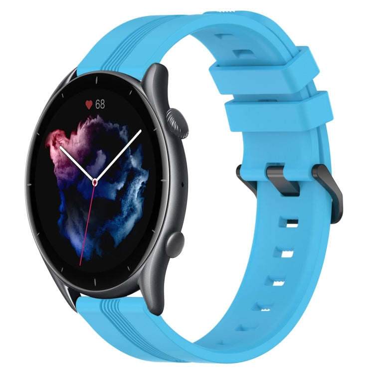 22mm Concave Striped Slicone Watch Band, For Amazfit GTR 3 Pro, For Amazfit GTR 2e