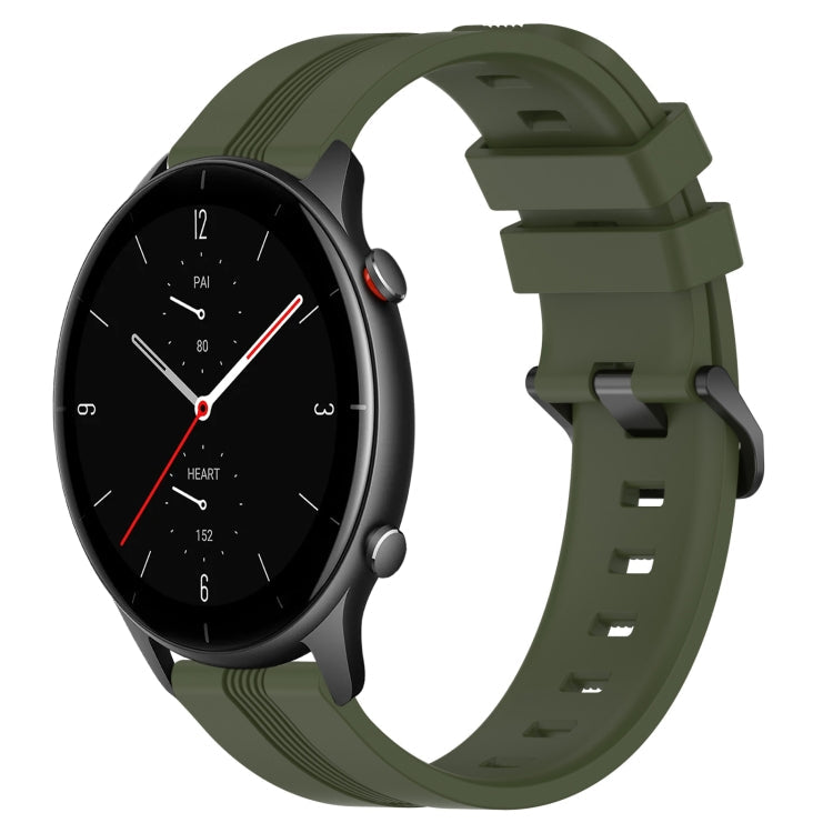 22mm Concave Striped Slicone Watch Band, For Amazfit GTR 3 Pro, For Amazfit GTR 2e