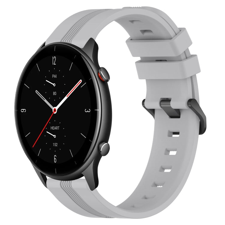 22mm Concave Striped Slicone Watch Band, For Amazfit GTR 3 Pro, For Amazfit GTR 2e