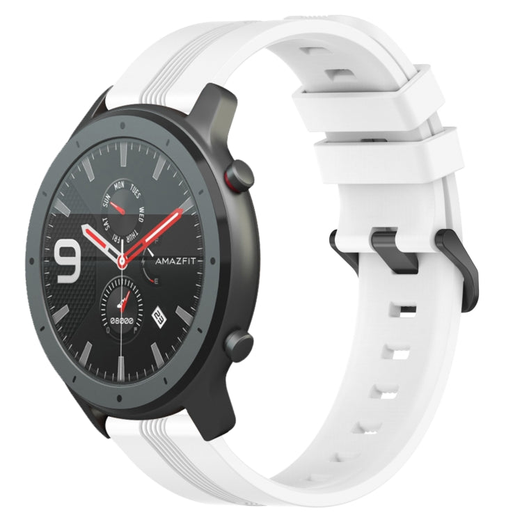 22mm Concave Striped Slicone Watch Band, For Amazfit GTR 47mm