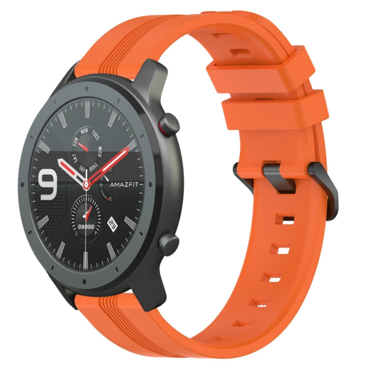 22mm Concave Striped Slicone Watch Band, For Amazfit GTR 47mm