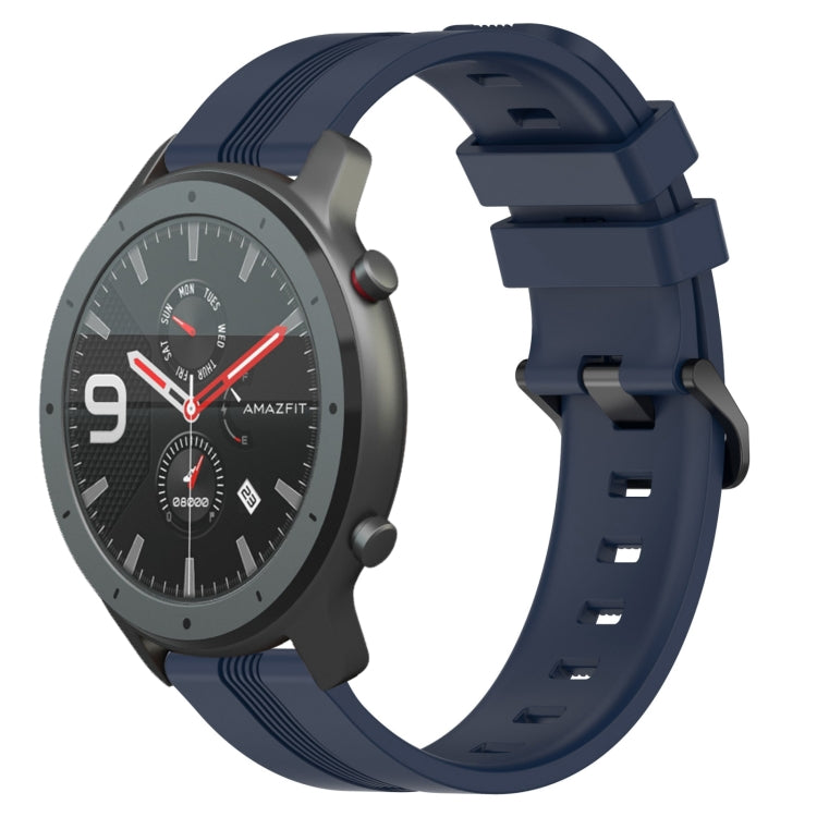 22mm Concave Striped Slicone Watch Band, For Amazfit GTR 47mm
