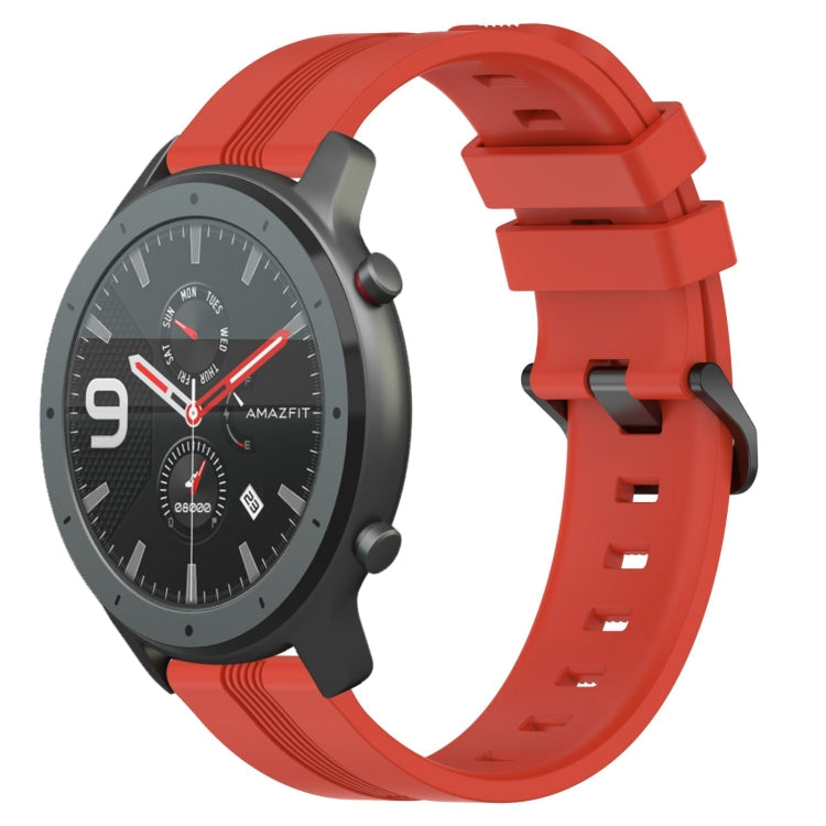 22mm Concave Striped Slicone Watch Band, For Amazfit GTR 47mm